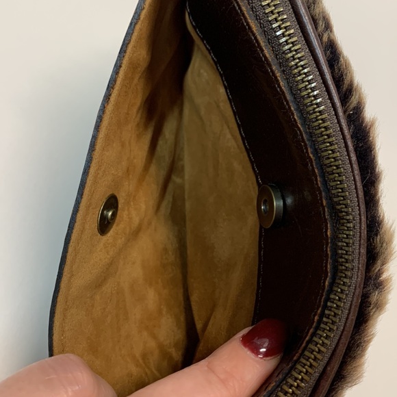 Patricia Nash Shearling Wristlet Dark Brown color - Picture 5 of 14